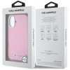 Etui Karl Lagerfeld Saffiano Full        Wrapped Elongated Metal Logo MagSafe do iPhone 16 różowy
