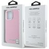 Etui Karl Lagerfeld Saffiano Full        Wrapped Elongated Metal Logo MagSafe do iPhone 16 Pro Max różowy
