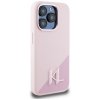 Etui Karl Lagerfeld Silicone Shadow      Metal Initial MagSafe do iPhone 15 Pro różowy