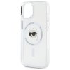 Etui Karl Lagerfeld IML Metal Karl Head  MagSafe do iPhone 15 biały