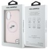 Etui Karl Lagerfeld Silicone Double      Heads And Circle MagSafe do iPhone 16 różowy