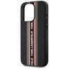 Etui Karl Lagerfeld Saffiano Athleisure  Stripes Cord do iPhone 15 Pro czarno-czerwony