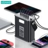 USAMS Powerbank 80000mAh 130W 2C+3AQC3.0+PD Fast Charge beżowy/beige STXLOGTC02 (US-CD196) + kabel USB-C-USB-C 100W 2m