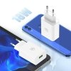 USAMS Ład. siec. 18W + kabel Micro/USB-A1m Fast Charging biały/white series SC SCXLTZ01