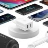 USAMS Ład. siec. 2xUSB-A + kabel Micro/USB-A Fast Charging biały/white series HC HCXLTZ02