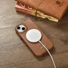 DUPLIKAT: iCarer CE Premium Leather Folio Case skórzane etui iPhone 14 z klapką magnetyczne MagSafe brązowy (WMI14220713-BN)