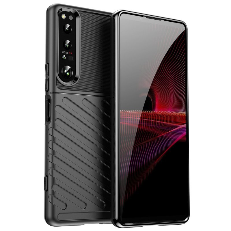 Thunder Case etui Sony Xperia 5 IV silikonowy pancerny pokrowiec czarne XPERIA 5 IV SONY ETUI DO TELEFONOW