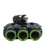 AWEI rozgałęźnik samochodowy C-353 gniazda zapalniczki 12V + 2 USB, rozdzielacz czarny/black