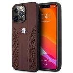 Etui BMW BMHCP13LRSPPR iPhone 13 Pro/13 6,1 czerwony/red hardcase Leather Curve Perforate