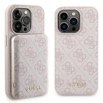 Zestaw Guess GUBPM5P15L4GEMGP iPhone15 Pro 6.1 hardcase + Powerbank 5000mAh MagSafe różowy/pink 4G Metal Logo