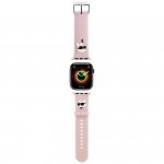 Karl Lagerfeld Pasek KLAWLSLKCNP Apple Watch 42/44/45/49mm różowy/pink strap 3D Rubber Karl&Choupette Heads