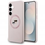 Etui Karl Lagerfeld Silicone             Karl&Choupette Heads MagSafe do Samsung Galaxy S25 FE różowy