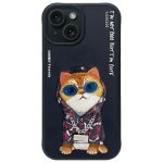 Nimmy etui iPhone 15 6.1 czarny/black   Glasses Cool Cat