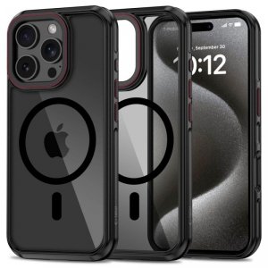 ETUI TECH-PROTECT  MAGHYBRID MAGSAFE IPHONE 16 PRO BLACK/RED