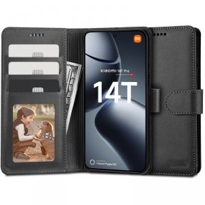 ETUI OTWIERANE KSIĄŻKOWE ETUI FUTERAŁ TECH-PROTECT   WALLET XIAOMI 14T PRO BLACK