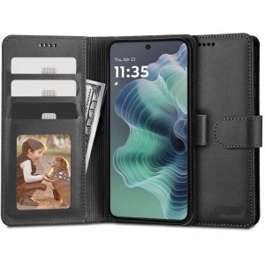 ETUI OTWIERANE KSIĄŻKOWE ETUI FUTERAŁ TECH-PROTECT   WALLET MOTOROLA MOTO G35 5G BLACK