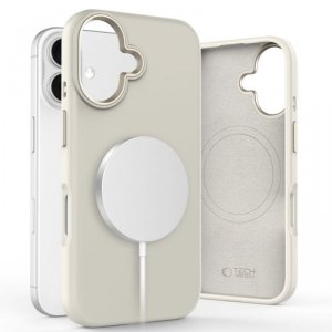ETUI PLECKI CASE TECH-PROTECT  SILICONE PURE MAGSAFE IPHONE 16 COSMIC LATTE