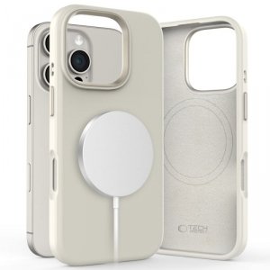 ETUI PLECKI CASE TECH-PROTECT  SILICONE PURE MAGSAFE IPHONE 16 PRO MAX COSMIC LATTE