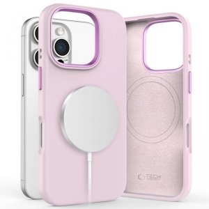 ETUI PLECKI CASE TECH-PROTECT  SILICONE PURE MAGSAFE IPHONE 16 PRO MAX PINK PEARL