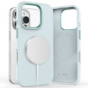 ETUI PLECKI CASE TECH-PROTECT  SILICONE PURE MAGSAFE IPHONE 16 PRO MAX SKY BLUE