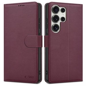 OTWIERANE KSIĄŻKOWE ETUI FUTERAŁ TECH-PROTECT  WALLET SAMSUNG GALAXY S25 ULTRA MULBERRY