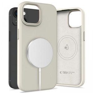 ETUI PLECKI CASE TECH-PROTECT  SILICONE PURE MAGSAFE IPHONE 15 COSMIC LATTE