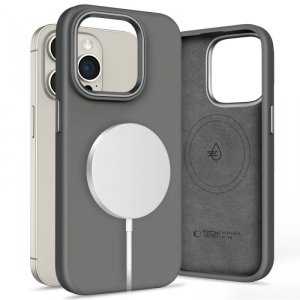 ETUI PLECKI CASE TECH-PROTECT  SILICONE PURE MAGSAFE IPHONE 15 PRO CLAY
