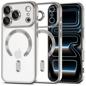Tech-Protect MagFlex MagSafe do iPhone 17 Pro Max – Błyszczące Etui Hybrydowe – Shiny Silver
