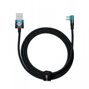 Baseus MVP 2 Elbow kątowy kabel przewód Power Delivery z bocznym wtykiem USB / USB Typ C 2m 100W 5A niebieski (CAVP000521)