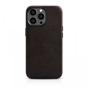 iCarer Oil Wax Premium Leather Case skórzane etui iPhone 14 Pro Max magnetyczne z MagSafe brązowy (WMI14220704-BN)