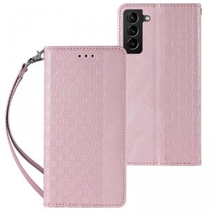 Magnet Strap Case etui Samsung Galaxy A23 5G pokrowiec z klapką portfel mini smycz podstawka różowe