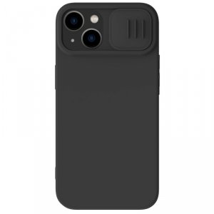 Nillkin CamShield Magnetic Silicone Case etui iPhone 14 Plus magnetyczny MagSafe pokrowiec z osłoną na aparat czarny