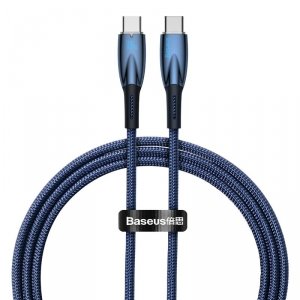 Baseus Glimmer Series kabel do szybkiego ładowania USB-C 480Mb/s PD 100W 1m niebieski