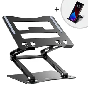 Podstawka pod laptopa, tablet Wozinsky WRS-CPY75DSB aluminiowa + Gratis! podstawka do smartfona - czarna