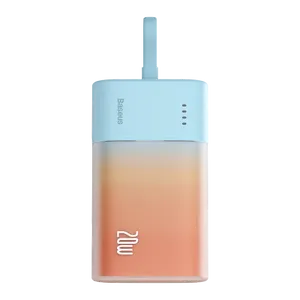Powerbank Baseus Popsicle 5200mAh 20W z wbudowanym kablem Lightning (+ biały kabel Baseus Simple USB-C - USB-C 60W/20V/3A/30cm) 