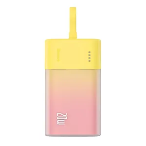 Powerbank Baseus Popsicle 5200mAh 20W z wbudowanym kablem Lightning (+ biały kabel Baseus Simple USB-C - USB-C 60W/20V/3A/30cm) 