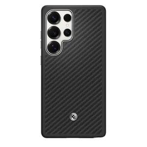 Etui silikonowe Spigen Enzo Aramid GP-FPS938PGABW z wbudowanym ringiem MagFit do Samsung Galaxy S25 Ultra - czarne