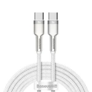 Kabel Baseus Cafule Metal 100W USB-C - USB-C 2m - biały