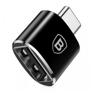 Adapter Baseus Mini przejściówka z USB-A na USB-C OTG - czarny