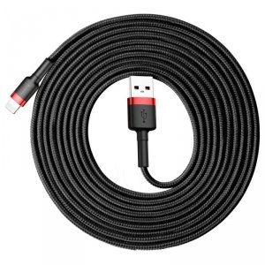 Kabel Baseus Cafule USB-A / Lightning 2A QC 3.0 3 m - czarno-czerwony