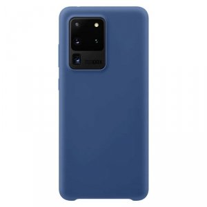 Silicone Case elastyczne silikonowe etui pokrowiec Samsung Galaxy S20 Ultra ciemnoniebieski
