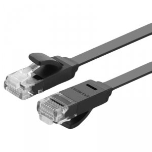 Ugreen płaski kabel przewód internetowy sieciowy Ethernet patchcord RJ45 Cat 6 UTP 1000Mbps 1 m czarny (50173 NW102)