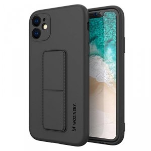 Wozinsky Kickstand Case silikonowe etui z podstawką iPhone 12 mini czarne