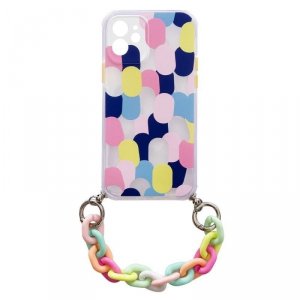 Color Chain Case żelowe elastyczne etui z łańcuchem łańcuszkiem zawieszką do iPhone 13 Pro wielokolorowy (1)