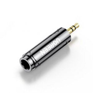 Ugreen adapter przejściówka audio z 6,35mm / 6,5mm jack (żeński) na 3,5mm mini jack (męski) czarny (AV168 80730)