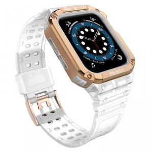 Protect Strap Band opaska z etui do Apple Watch 7 / 6 / 5 / 4 / 3 / 2 / SE (41 / 40 / 38mm) obudowa pancerny pokrowiec na zegare