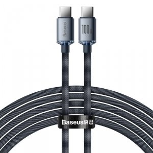 Baseus Crystal Shine Series kabel przewód USB do szybkiego ładowania i transferu danych USB Typ C - USB Typ C 100W 2m czarny (CA