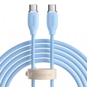 Baseus Jelly Liquid kabel silikonowy USB Typ C - USB Typ C 100W 2m niebieski (CAGD030103)