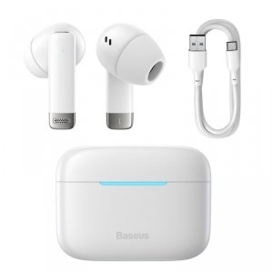 Baseus dokanałowe bezprzewodowe słuchawki TWS Baseus Bluetooth 5.3 białe (Bowie E9)