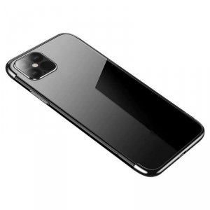 Clear Color case żelowy pokrowiec etui z metaliczną ramką Samsung Galaxy S22 Ultra czarny